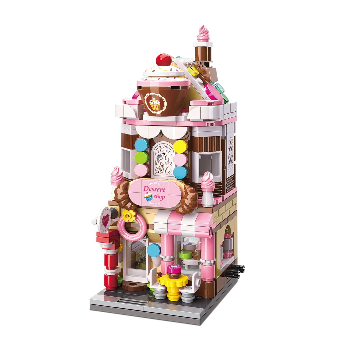 KASTWAVE Girls Luxury Store House Building Block Kits, Street View Model Sets Toys for 6-12 Years Old, Display Construction Toy Buildin Kit, 344Pcs Girl Gift for Birthday