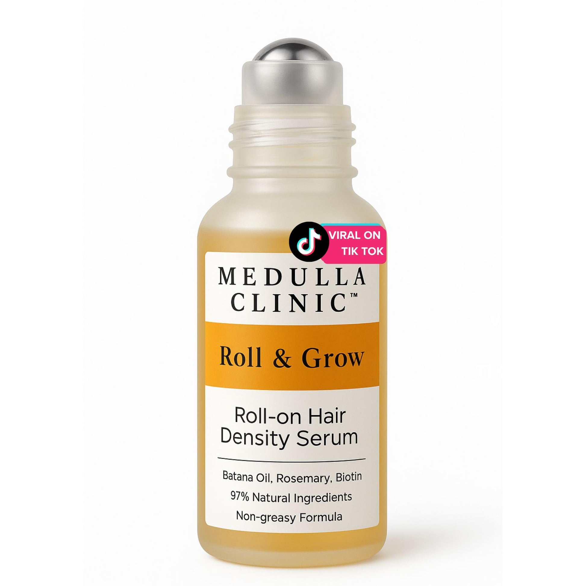 Medulla Clinic Roll & Grow Roll-on Hair Growth Serum with Batana, Rosemary & Biotin - Natural Scalp Treatment for Men & Women - Non-Greasy Easy Application - 1 fl oz | 30 ml - Medaid International