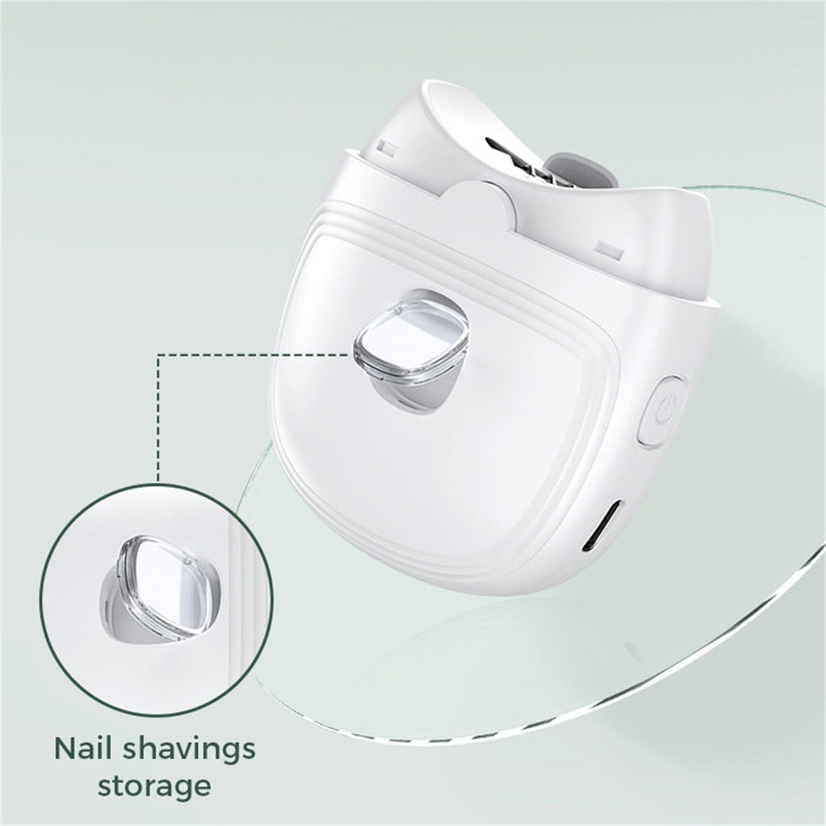 TERRIFI Electric Automatic Nail Clipper, Safety Fingernail Cutter and Filer, Fingernail Cutter and File 2 in 1 with Nail Scraps Storage, Ergonomic Large Nail Clippers, Suitable for Caregivers, Adults