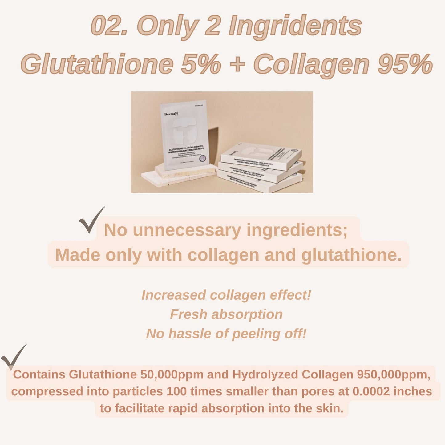 Produco [DermaFi] Glutathione 5% + Collagen 95% Instant Resilience Melting Patch Facial Mask Pack (7 pack) Korean Beauty - Medaid International