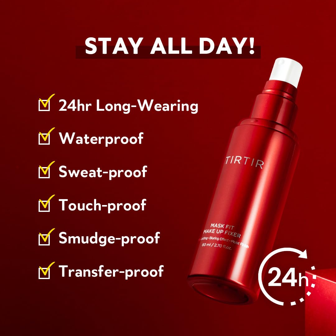 TIRTIR Mask Fit Make-up Fixer | 24H Transfer-Resistant Lightweight Non-Greasy Makeup Setting Spray 2.7 Fl Oz - Medaid International