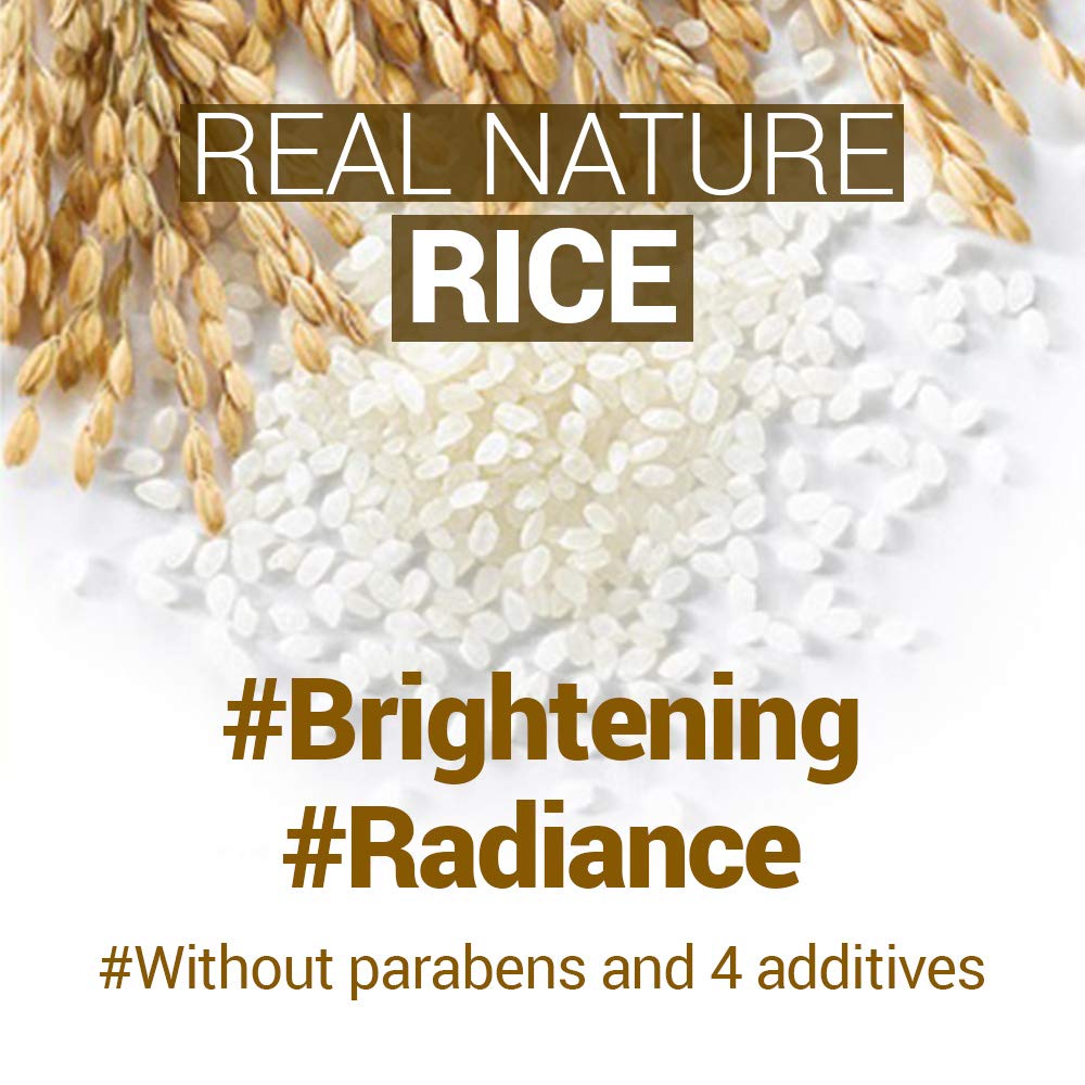 THE FACE SHOP Real Nature Face Mask | Brightens Dull & Rough Skin,Draining Out Dead Skin Cells | K Beauty Facial Skincare for Oily & Dry Skin | Rice,K-Beauty - Medaid International