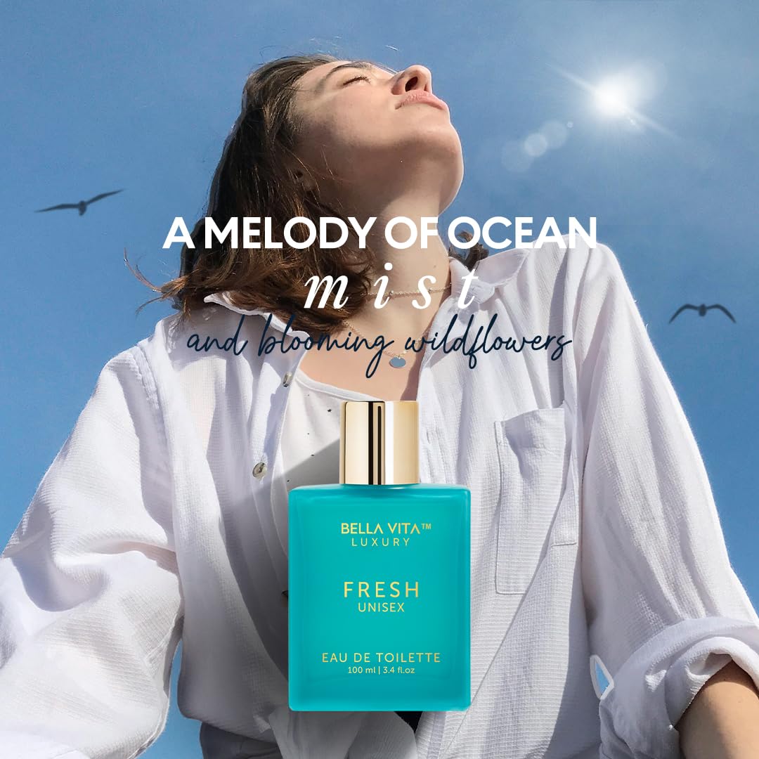BellaVita Luxury Fresh Unisex Eau de Toilette (3.4 fl. oz.) | Long-Lasting Fragrances with Bergamot, Lavender, Ylang-Ylang & Sweet Almond | Fresh Toilette with French citrusy Notes - Medaid International