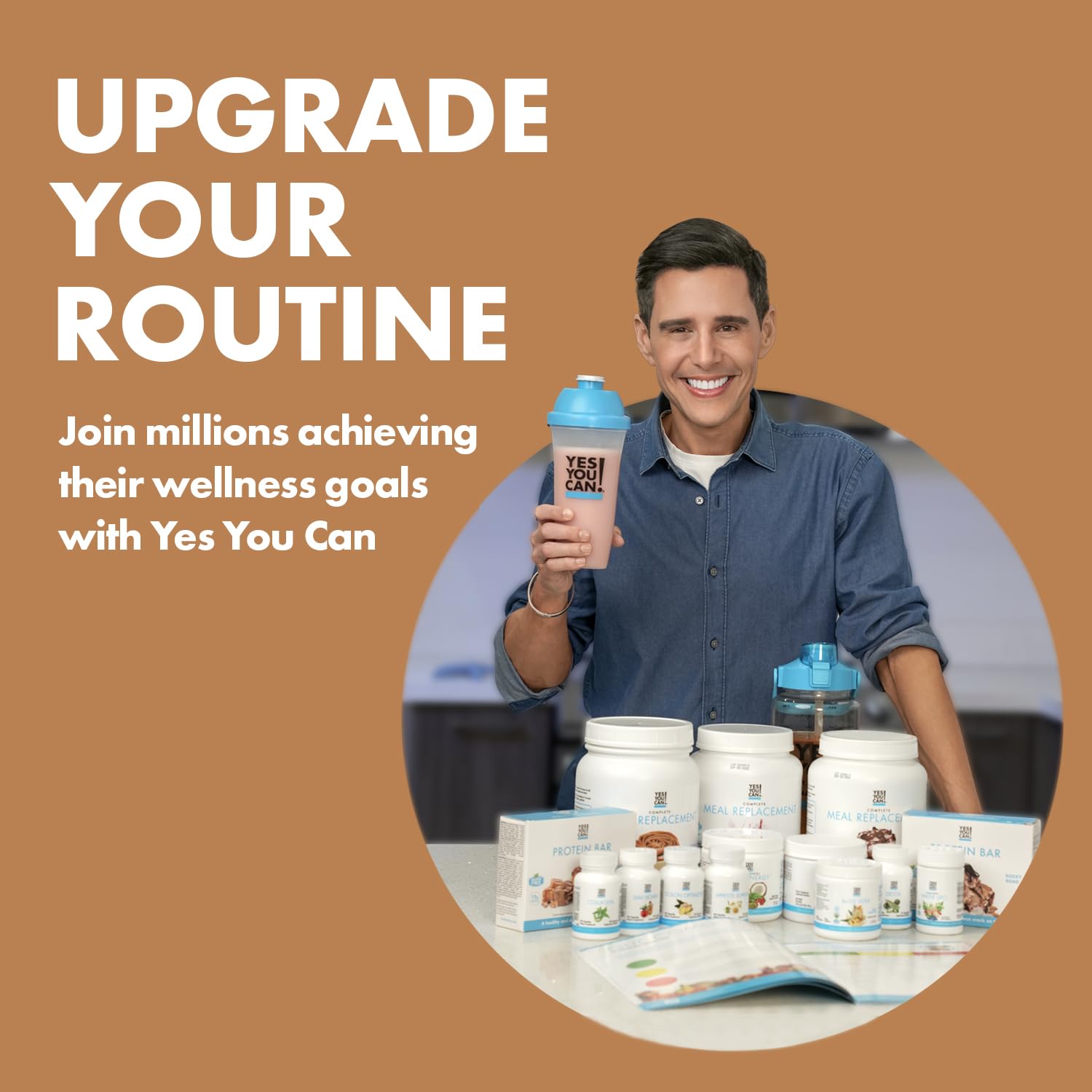 Yes You Can! Meal Replacement Shake - 20G Protein, 4G Fiber, 21 Vitamins & Minerals, 0G Added Sugar - Meal Replacement Protein Powder - Complete All-in-One Nutrition - 15 Servings (Coffee) - Medaid International