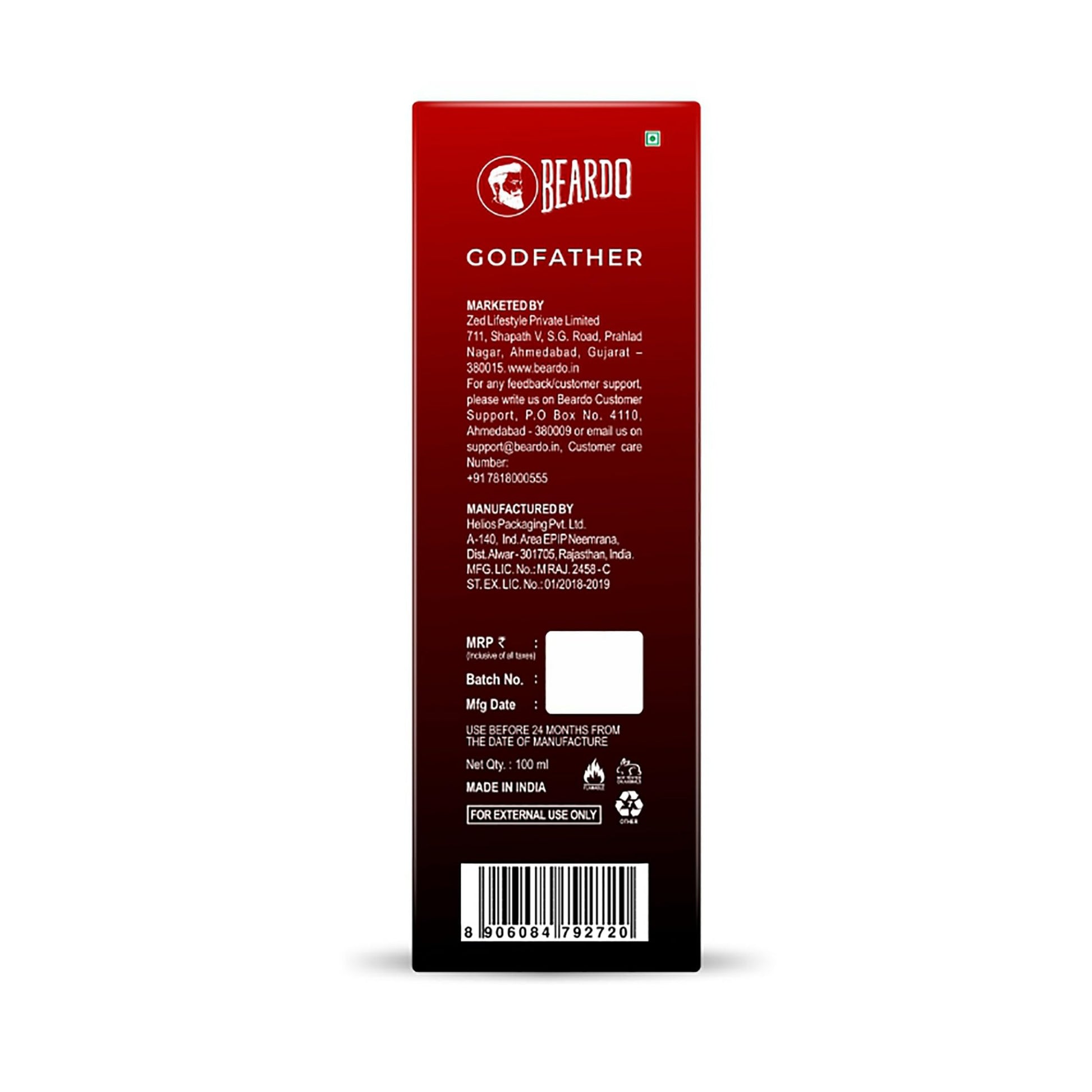 Beardo Godfather Perfume for Men, 100 ml | EAU DE PARFUM | Made in India - Medaid International