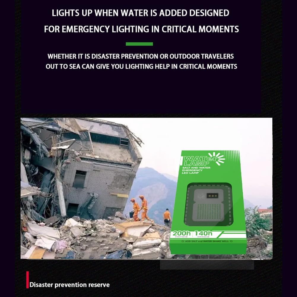 Portable Salt Water LED Lamp for Camping, Hiking & Emergencies. - Medaid International