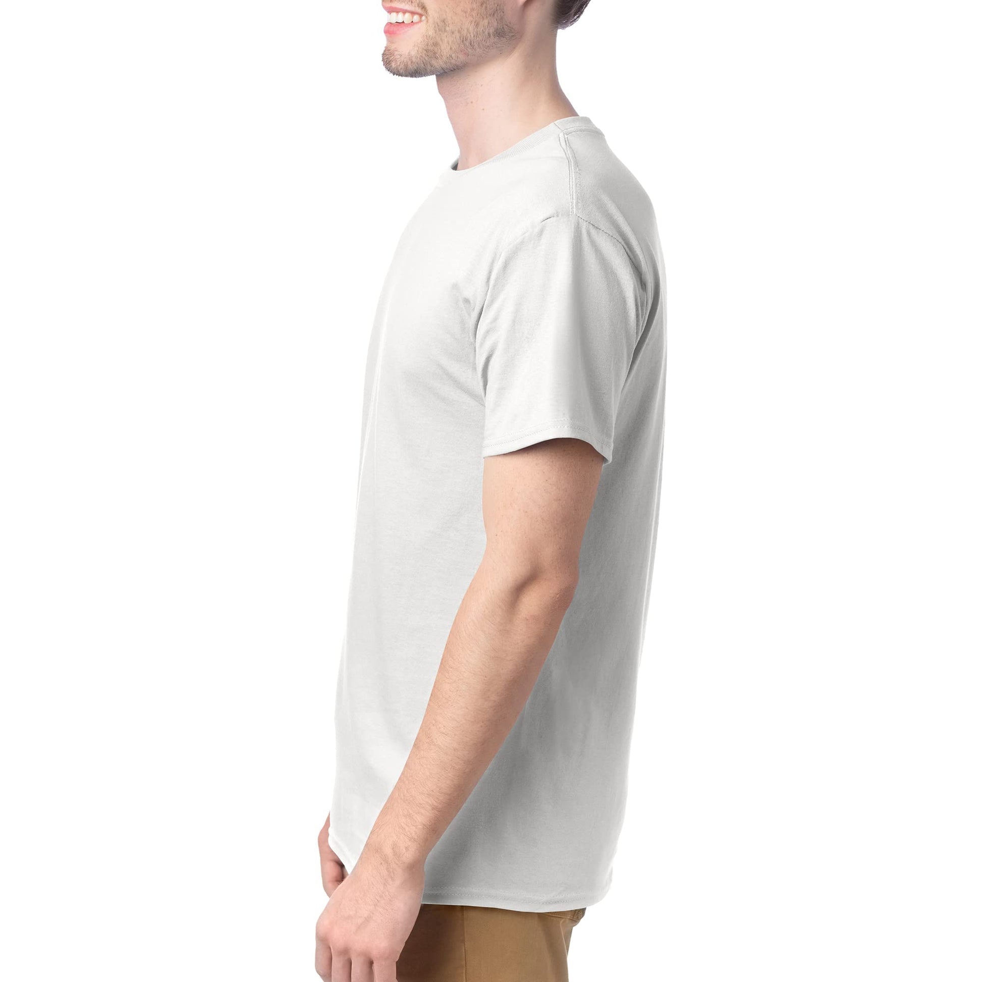 Hanes mens Essentials Short Sleeve T-shirt Value Pack fashion t shirts, White - 6 Pack, Medium US - Medaid International