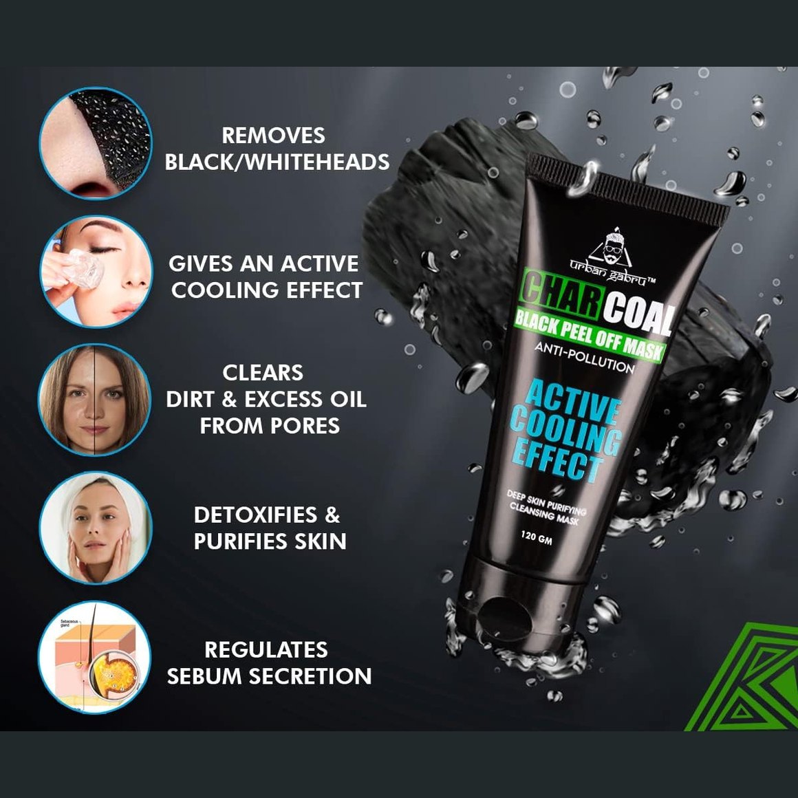 UrbanGabru CharCoal Peel Off Mask | Deep skin cleansing Mask 60gm - Medaid International
