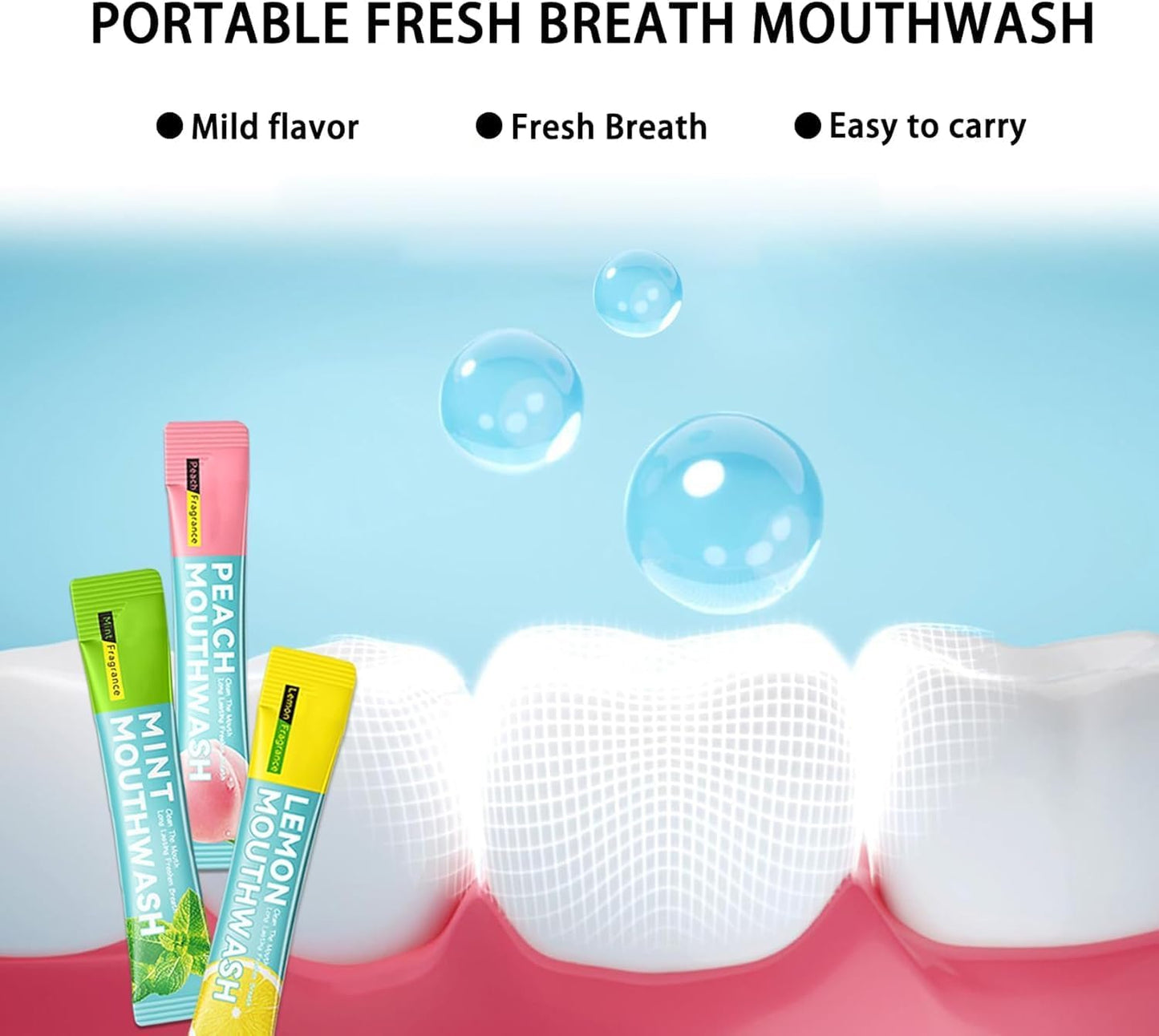 20PCS Travel Size Mouthwash Packets, Individual Disposable Mouthwash, Portable Oral Rinse for Travel, Office, Business Trips & Daily Fresh Breath(10ML, Mint)