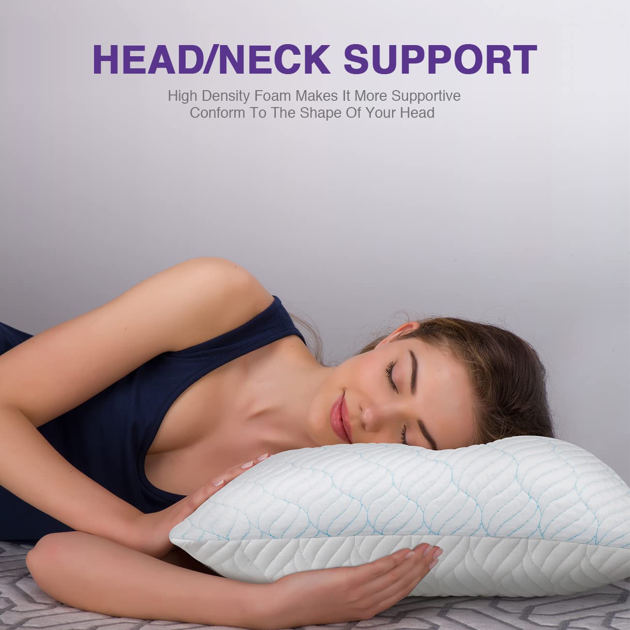 WISHSMILE Cooling Pillows Queen Size Set of 2, Memory Foam Pillows with Zipper, Adjustable Firmness for Sleeping Cool Cold Pillow to Hot, Side, Back and Stomach Sleepers, 2 Pack, 20x30 - Medaid International