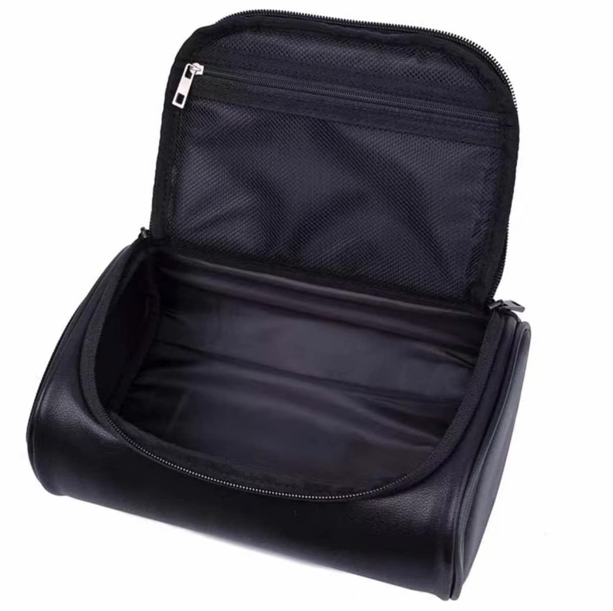 KASTWAVE Toiletry Bag for Men, Premium Quality Durable and Stylish Travel Organizer, Waterproof Leather Dopp Kit for Men, Toiletries Accessories, for Travel, Grooming and Personal Care (Black)