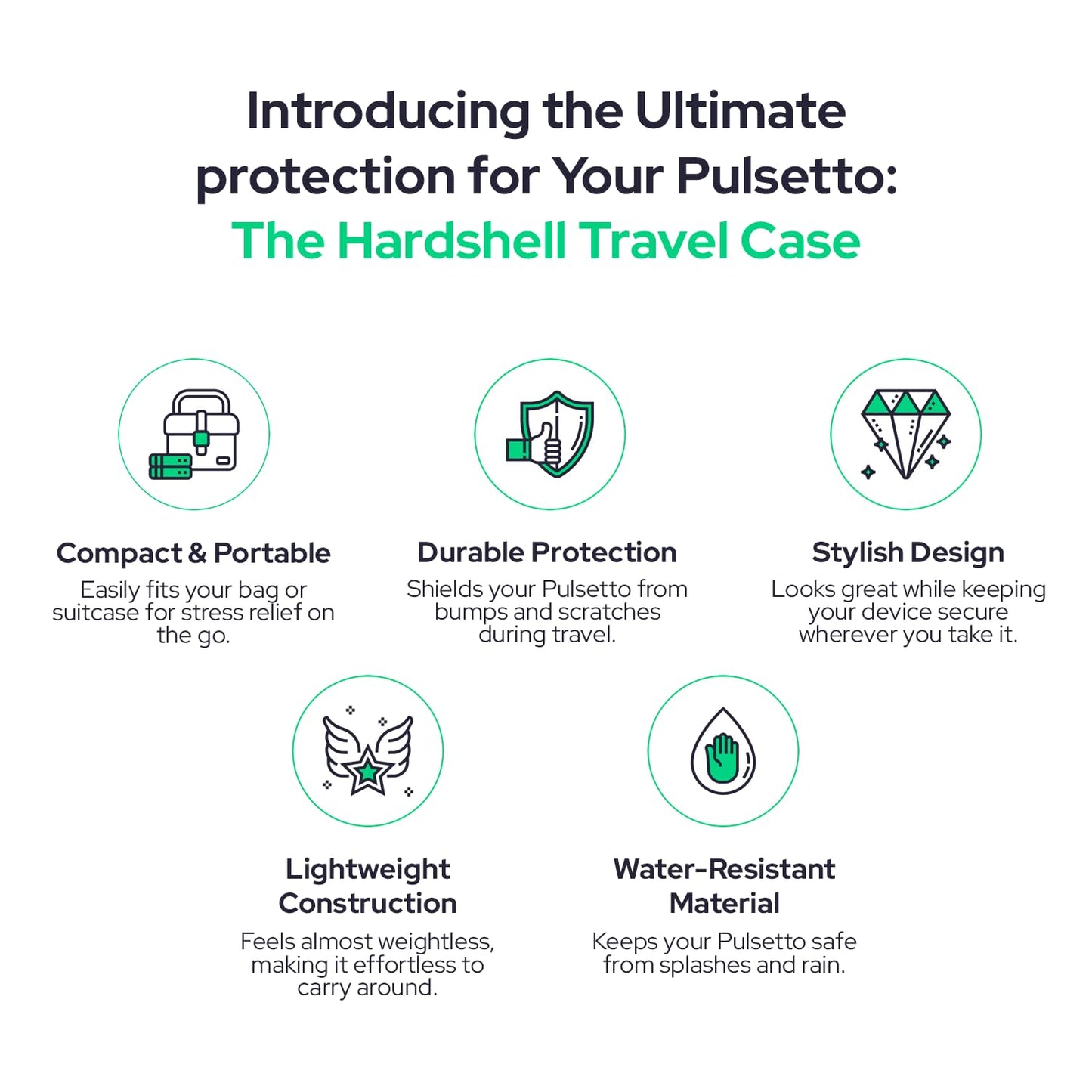 Pulsetto Hardshell Travel Case – Protective Case for Pulsetto Vagus Nerve Stimulation Device | Compact & Durable - Medaid International