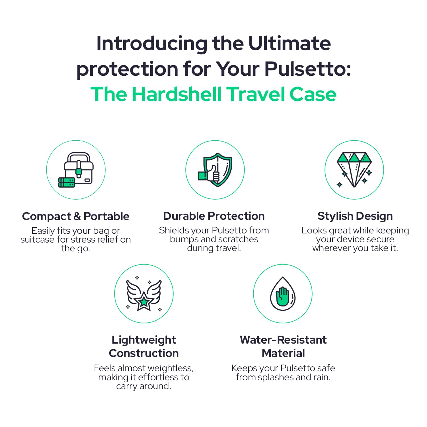 Pulsetto Hardshell Travel Case – Protective Case for Pulsetto Vagus Nerve Stimulation Device | Compact & Durable - Medaid International