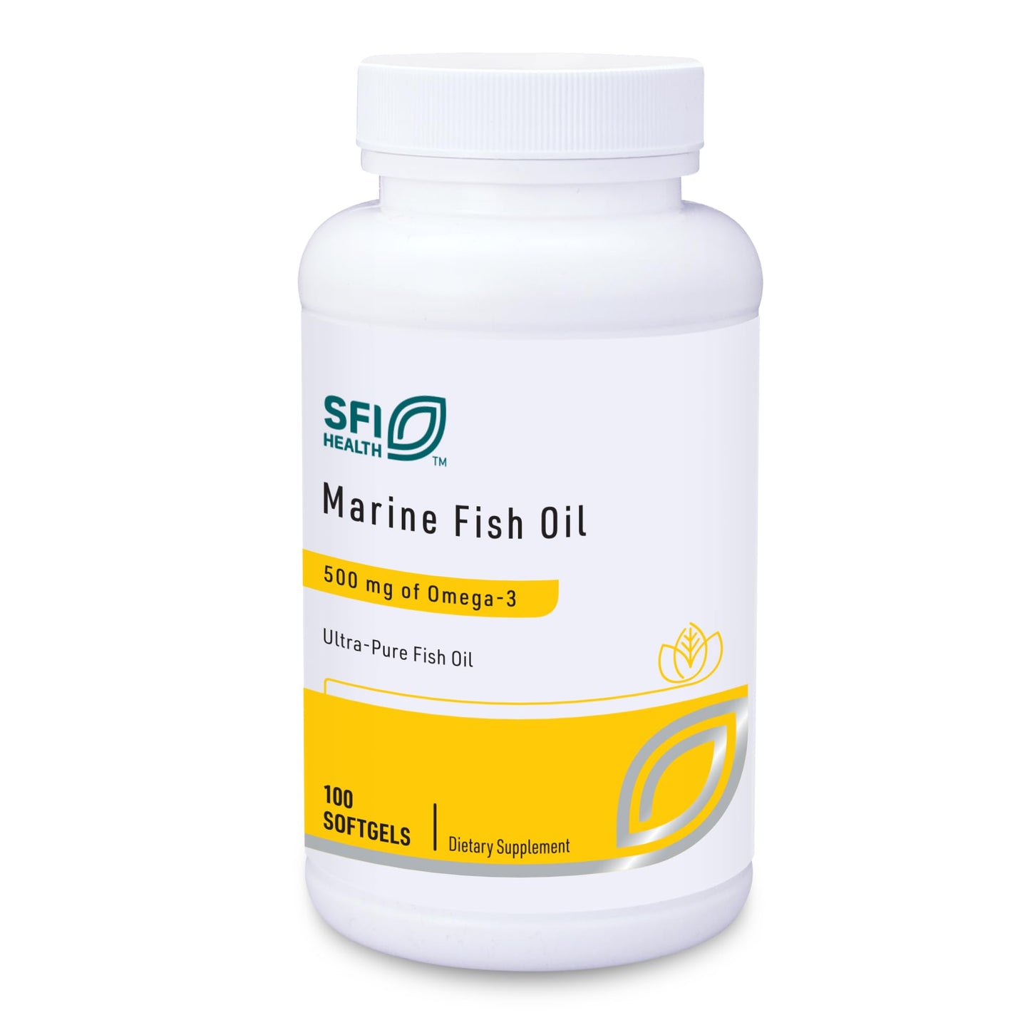 Klaire Labs SFI Health Marine Fish Oil - Ultra Pure 300 Milligrams EPA & 200 Milligrams DHA Omega 3 Unflavored Fish Oil with No Fishy Taste, Cholesterol-Free & Gluten-Free (100 Softgels) - Medaid International