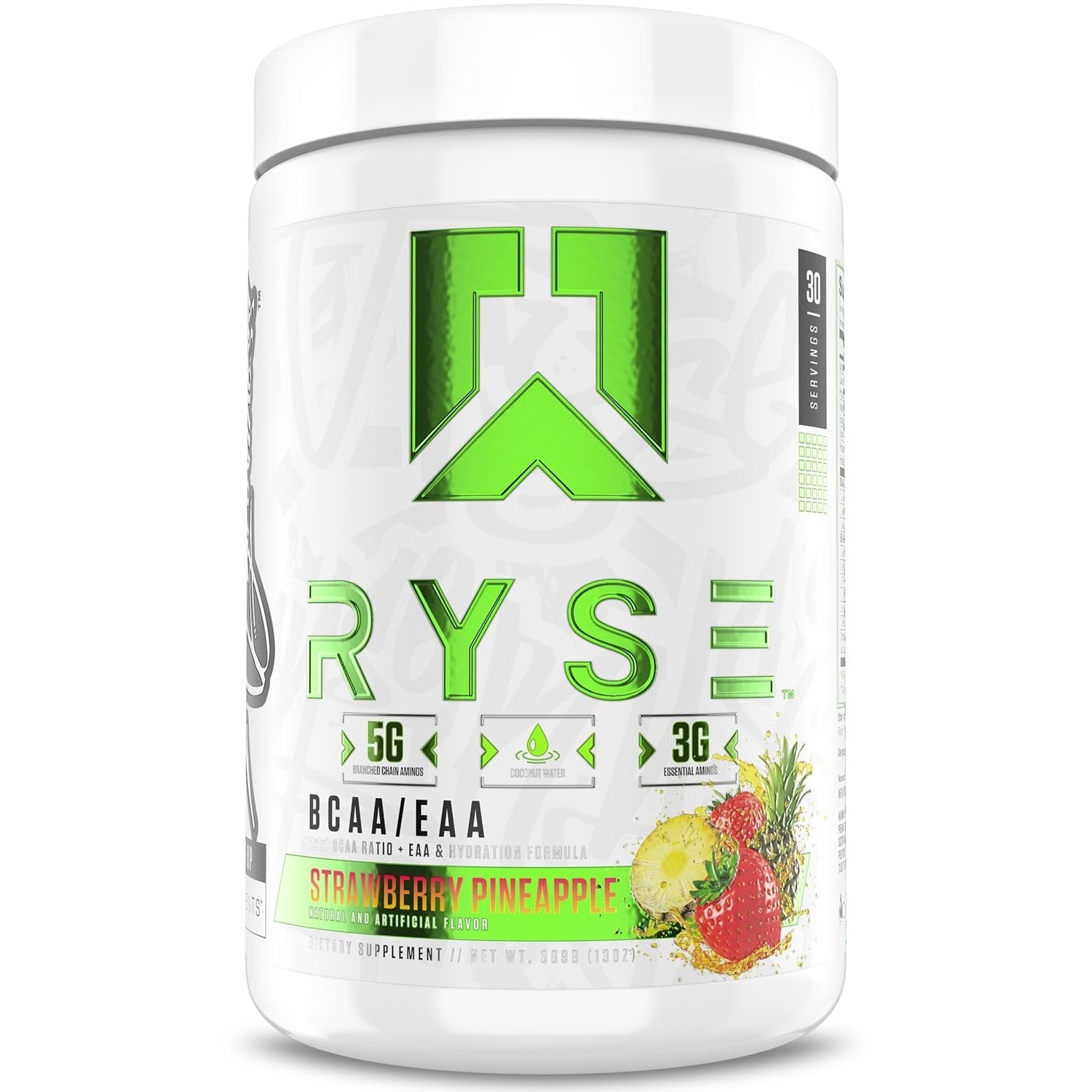 RYSE BCAA EAA Powder - Strawberry Pineapple - 5g Branched Chain Amino Acids, 3g Essential Aminos, Sugar-Free Electrolytes for Pre & Post Workout Muscle Recovery, Hydration and Strength - 30 Servings - Medaid International
