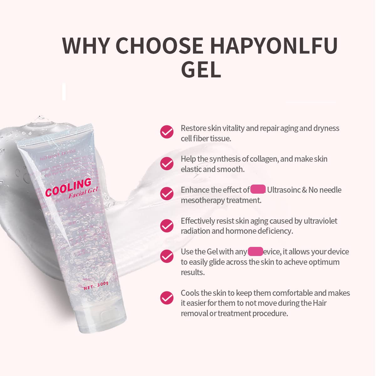 Cooling Gel for Women or Men Face Body Used with Laser Hair Deletion System and Machine Skin Lifting Tightening Device (10.58 Oz) - Medaid International