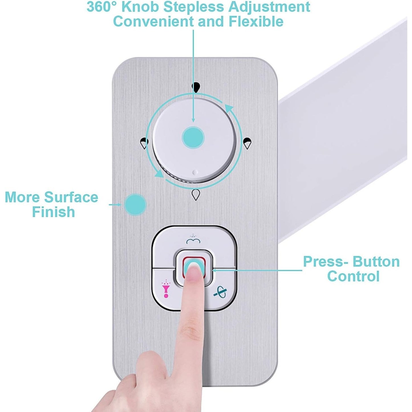 SAMODRA Bidet Attachment - Non-Electric Cold Water Bidet Toilet Seat Attachment with Pressure Controls,Retractable Self-Cleaning Dual Nozzles for Frontal & Rear Wash - Brushed Nickel - Medaid International