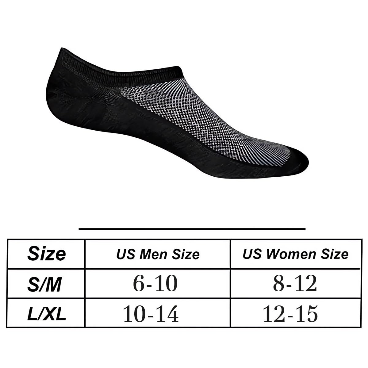Faustine No Show Socks Ankle Low Cut Socks for Mens or Womens, Non Slip, 8 Pairs (8 Pairs (Black), L/XL(US Men Shoes Size 10-14)) - Medaid International