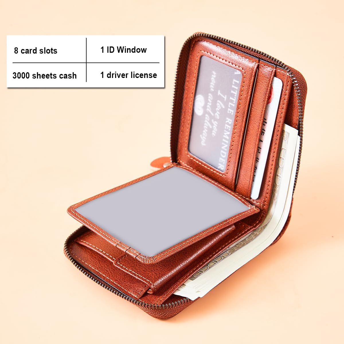 KASTWAVE Men's Genuine Leather Wallet RFID Blocking Protection, Large Capacity Bifold Multi-card Leather Wallets and Coin Purse for Men Gift for Him