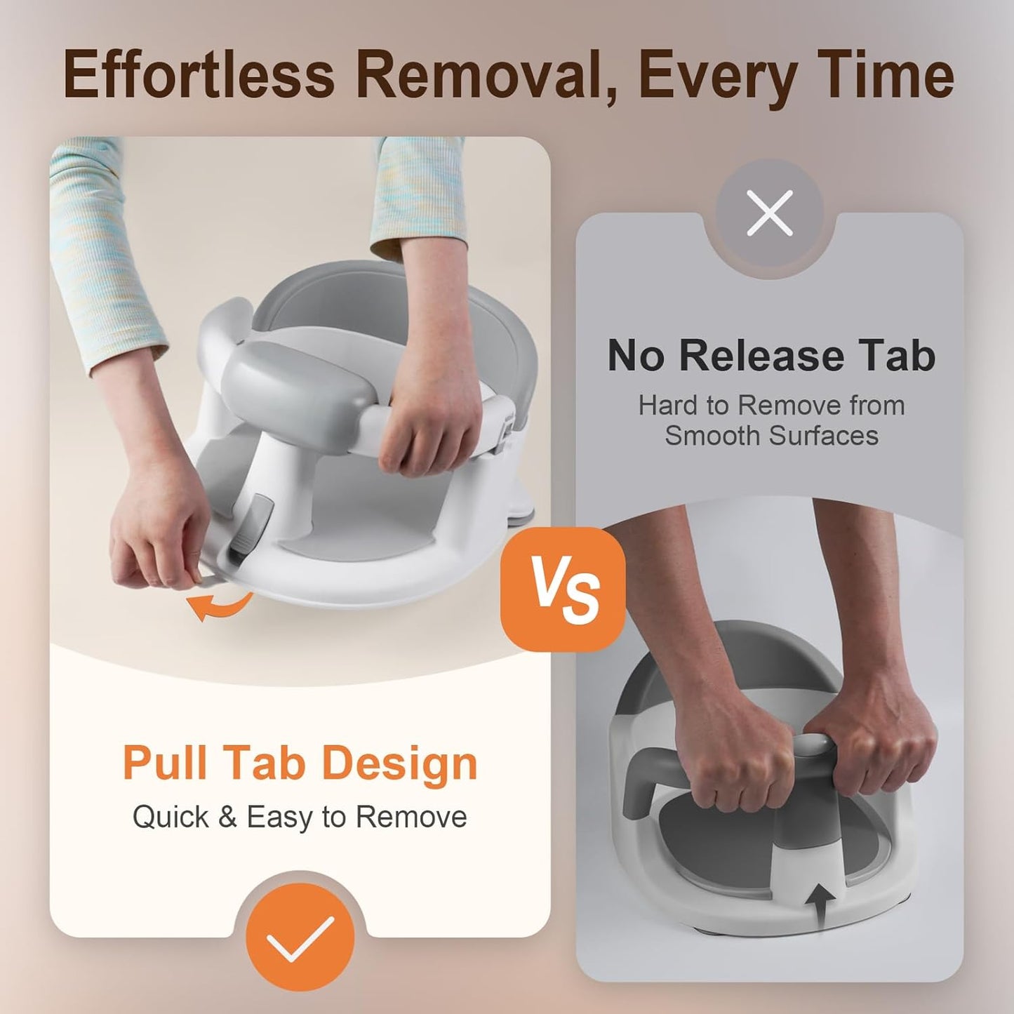 Little Baby Baby Bath Seat for Babies Non-Slip Infant Bathtub Chair with Suction Cups