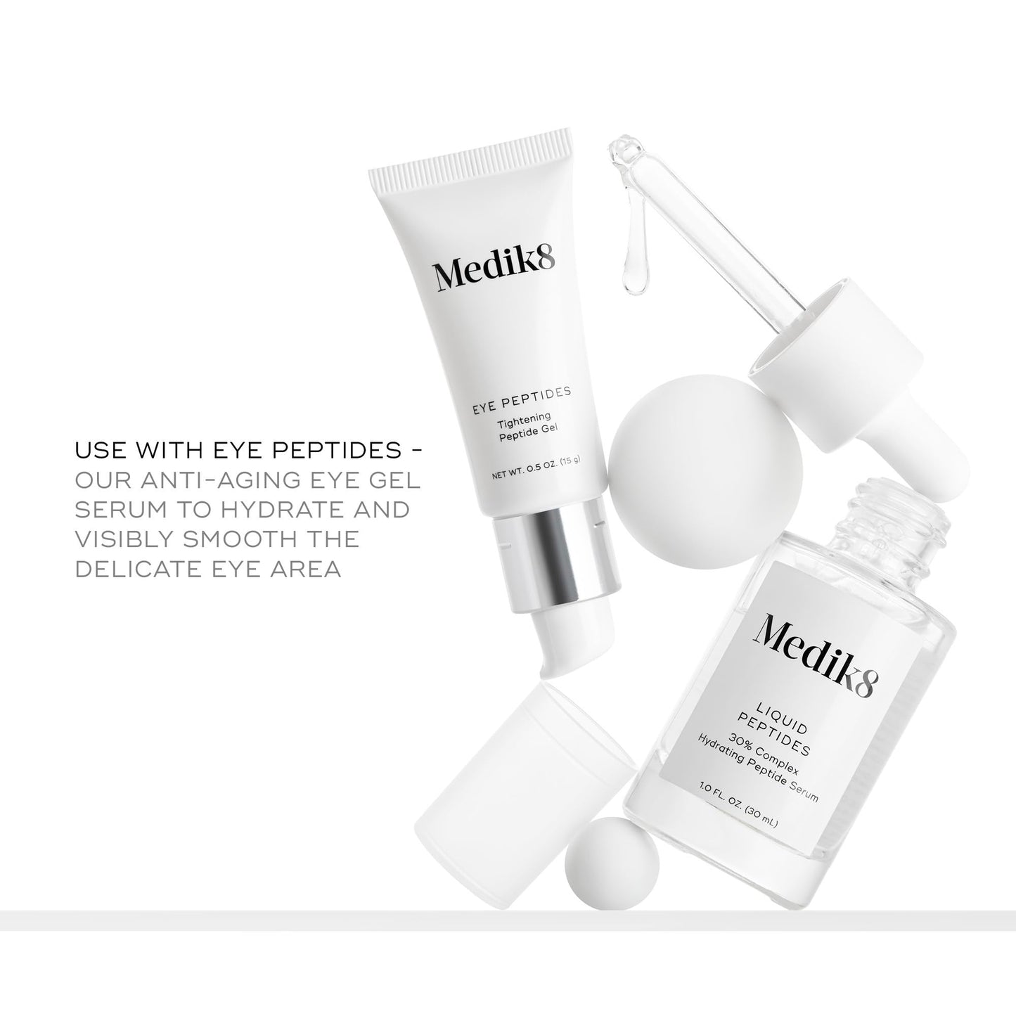 Medik8 Liquid Peptides - Regenerating Multi Peptide Serum - Smooths Wrinkles and Fine Lines - Hydrating, Brightening, Plumping - 1.0 oz - Medaid International