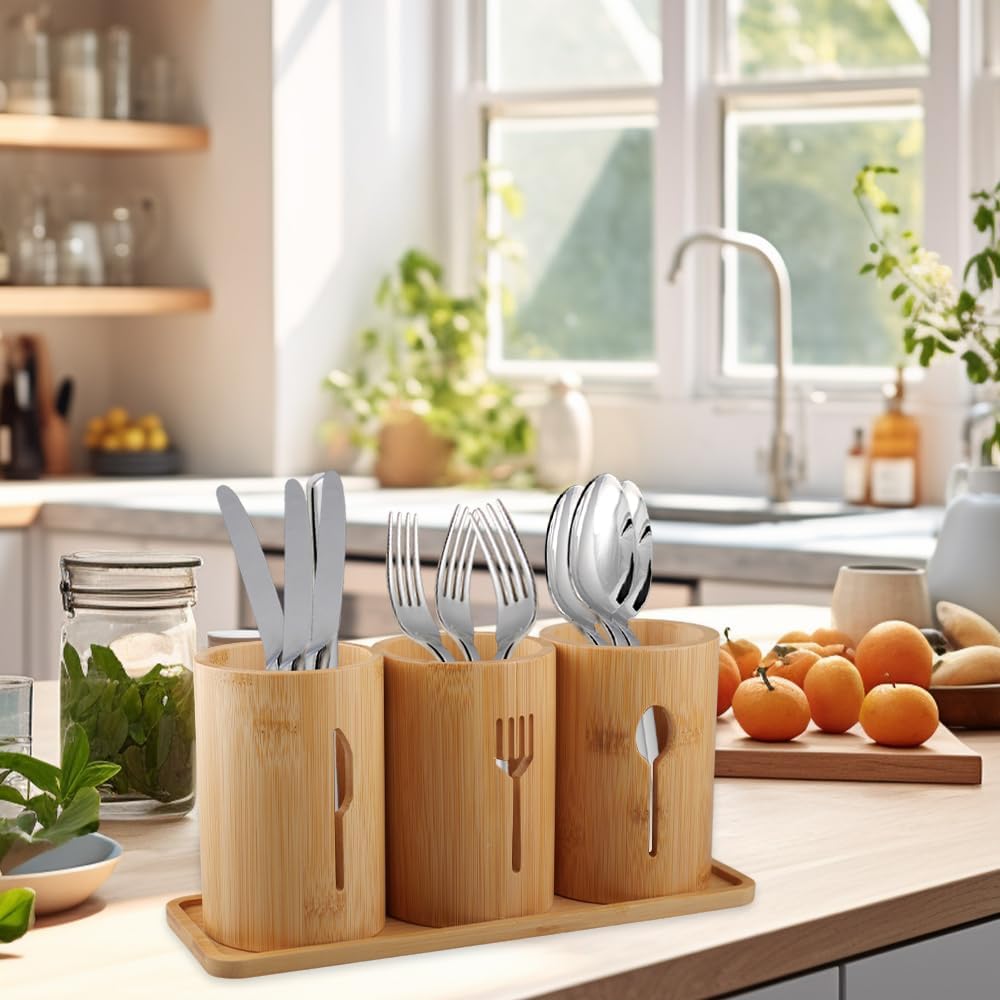Bamboo Kitchen Utensils Holder