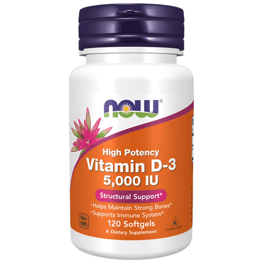 NOW Supplements, Vitamin D-3 5,000 IU, 120 Softgels