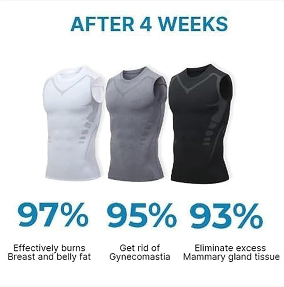 TERRIFI Compression Shirts for Men Shapewear Tummy Control Body Shaper Slimming Undershirt Short Sleeve Tank Top, for Gynomastica Shapewear Vest Men, L Size