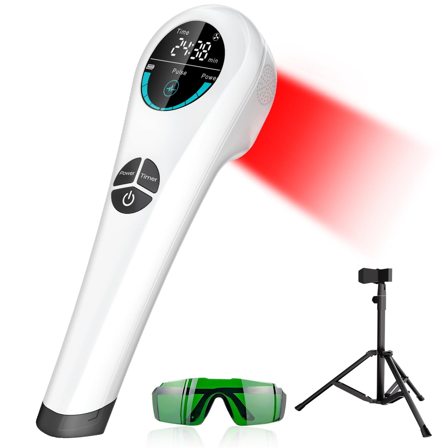 Zelvory Cold Red Light Therapy Device with Stand, Infrared Light Therapy Wand Targets Sore Muscles & Joints Issues, Hand-held lllt Low Level Pain Relief Machine (4 * 808nm+14 * 650nm) - Medaid International