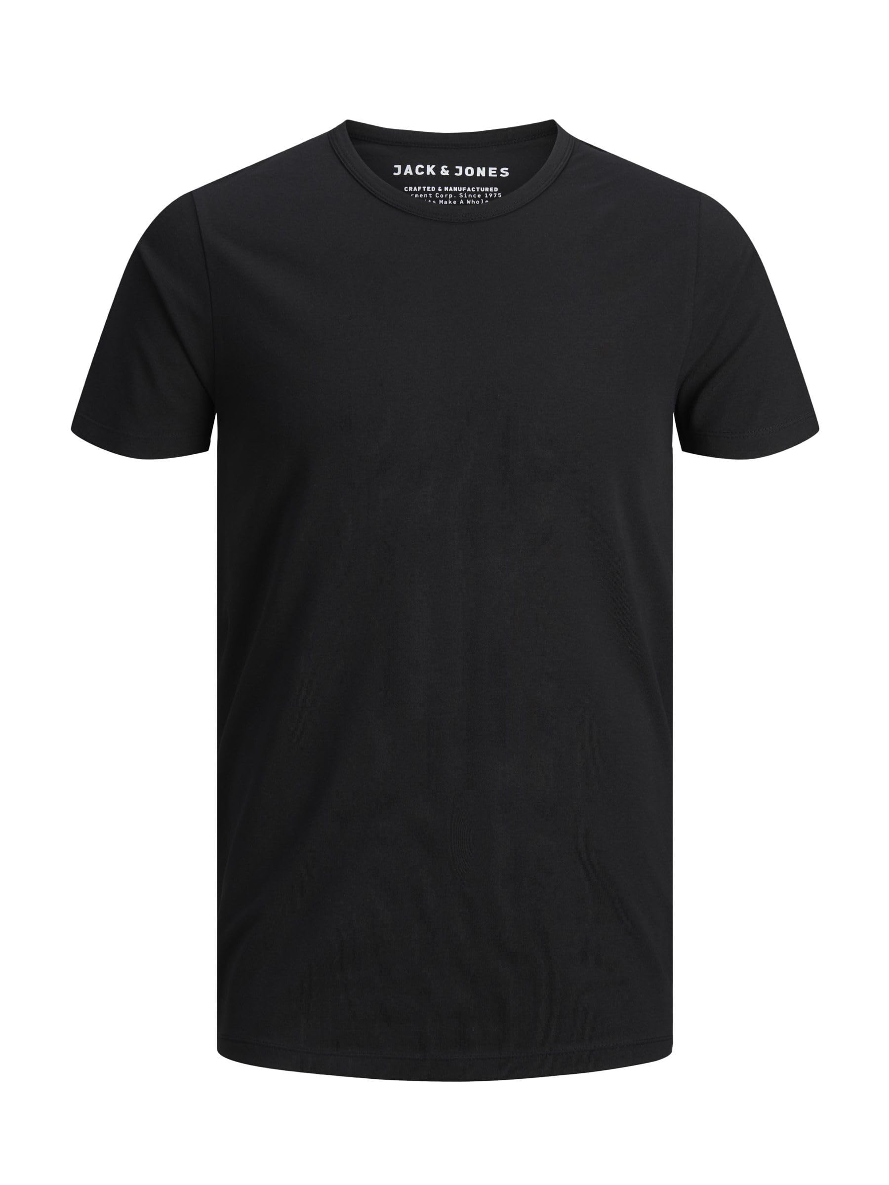 Jack & Jones Men's O-Neck Tee, Black, Small - Medaid International