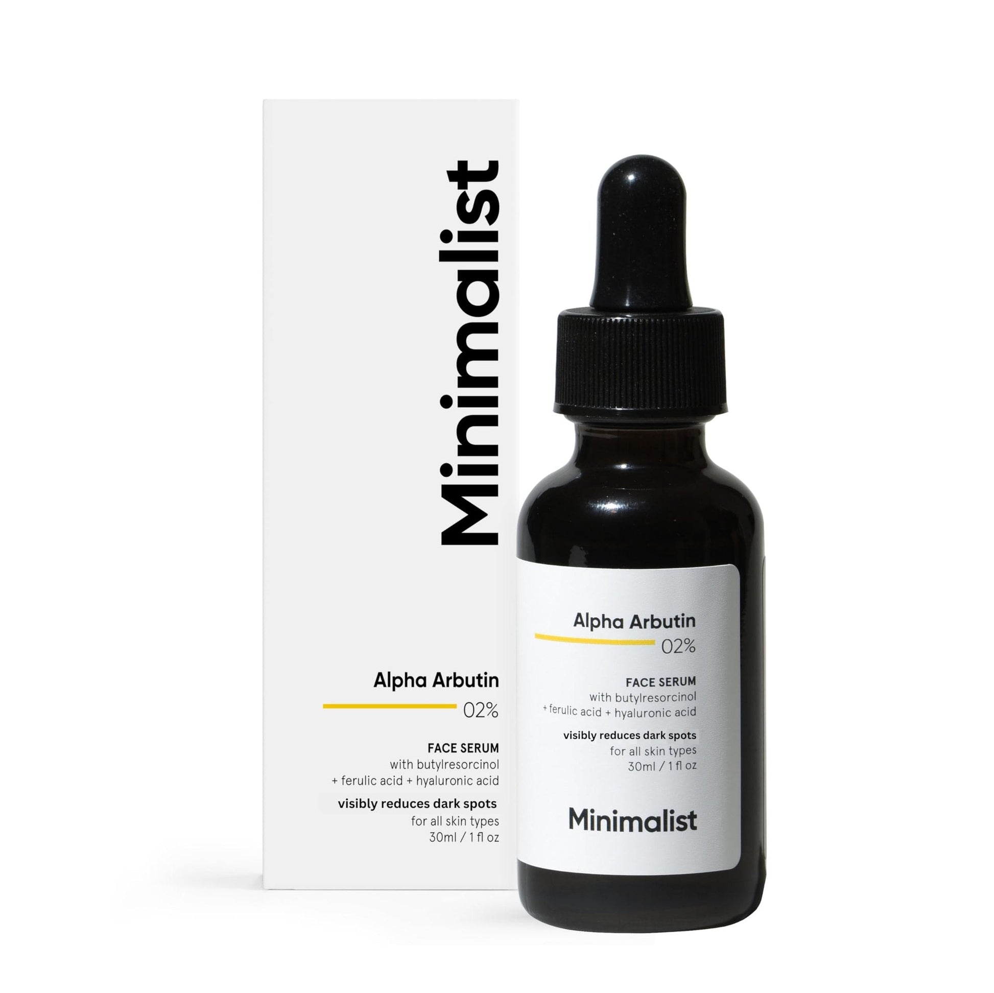 Minimalist 2% Alpha Arbutin Serum for Removing Pigmentation, Acne Marks, Dark Spots, Tanning & Blemishes | For Brighter & Even Tone | For Women & Men | 1 Fl Oz / 30 ml - Medaid International