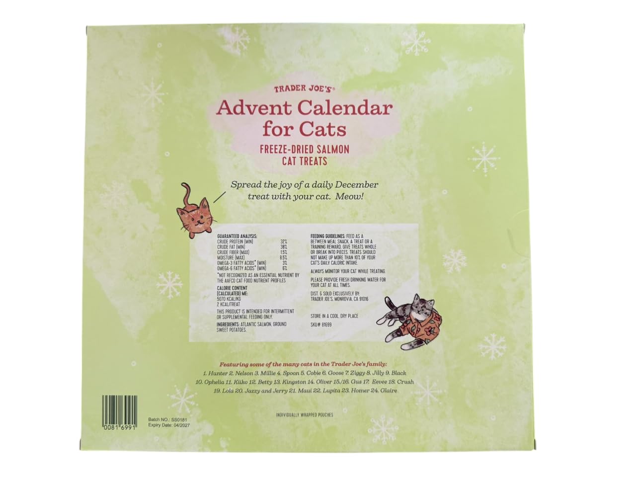 Trader Joe's Advent Calendar for Cats - Salmon and Dried, No Color, Size No Size - Medaid International