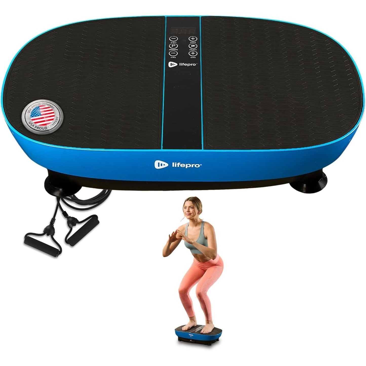 Lifepro Vibration Plate with Built-in Footpad Pulse Technology – Whole Body Vibrating Plate Exercise Machine for Muscle Toning and Comfort – 99 Speeds, 9 Programs, Remote, Bands, Max Weight 265 lbs