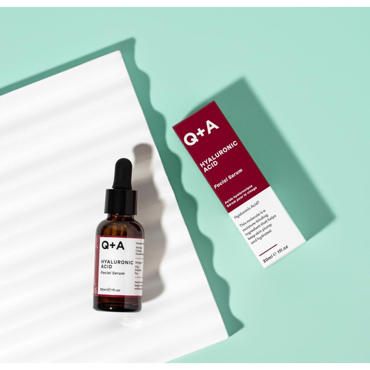 Q+A Hyaluronic Acid Facial Serum (30ml), Natural Hydrating Face Serum, for Plump Skin, Anti Ageing, Fragrance Free, Delivers Deep, Lasting Hydration, Rehydrates and Softens the Skin - Medaid International