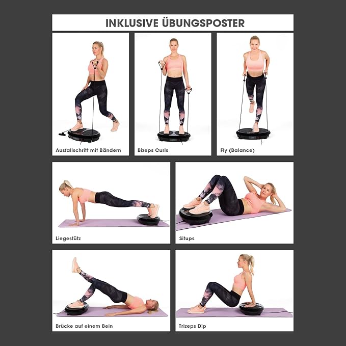 VITALmaxx Black Vibration Plate – 99 Levels, 10 Programs, Made in Germany