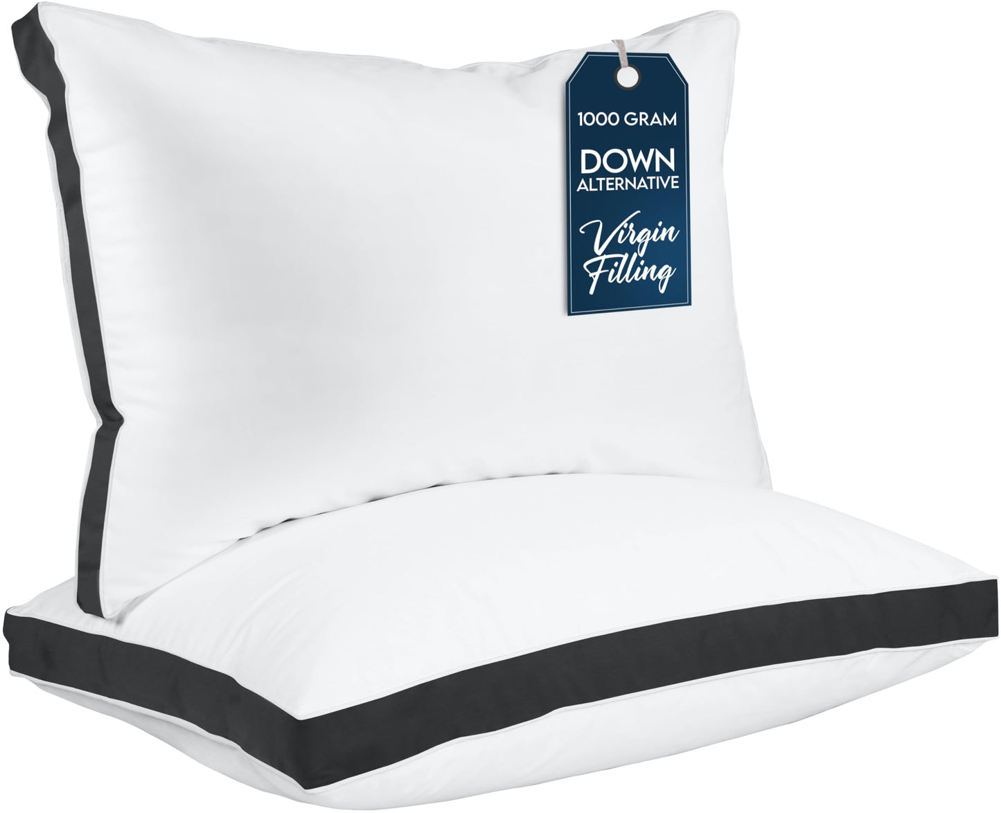 Utopia Bedding Bed Pillows for Sleeping Queen Size (Black), Set of 2, Cooling Hotel Quality, Gusseted Pillow for Back, Stomach or Side Sleepers - Medaid International
