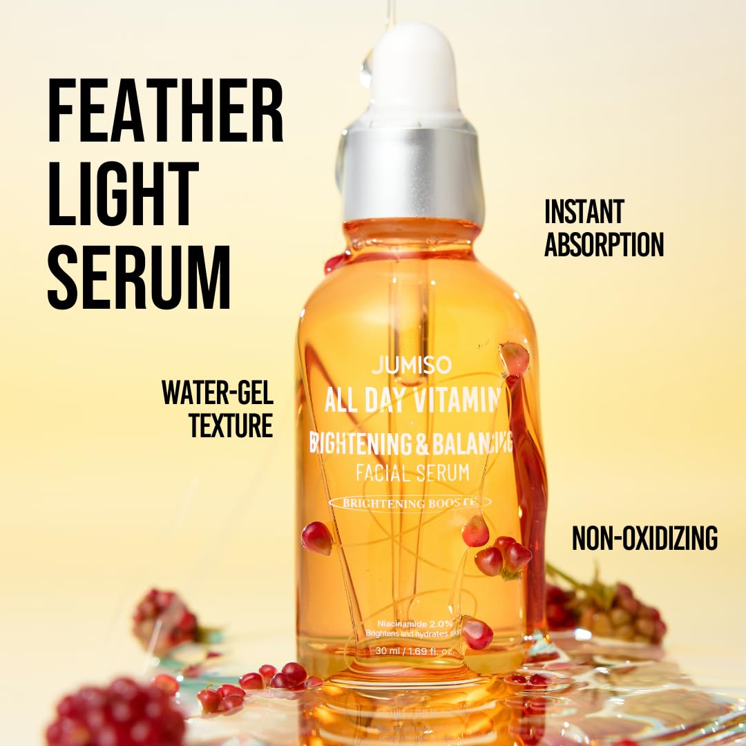 JUMISO All Day Vitamin Serum, Brightening & Balancing Facial Serum 30ml, 1.01 fl oz, 86.14% of Vitamin Tree Extract, 20,000ppm of Niacinamide - Medaid International