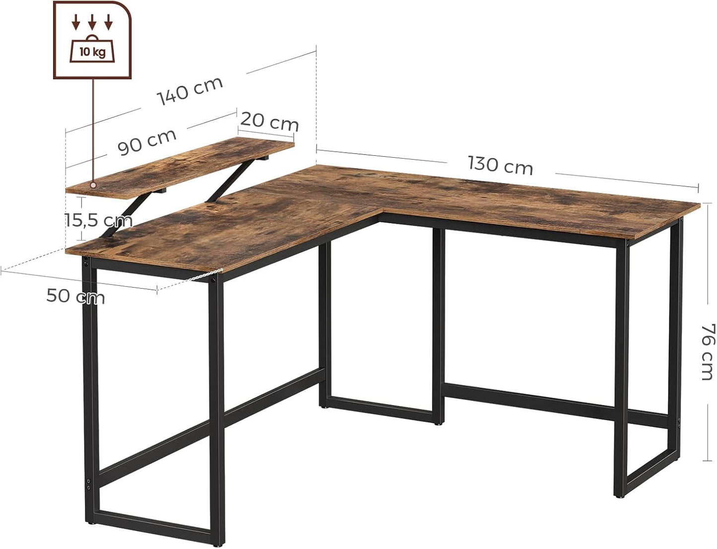 VASAGLE ALINRU Computer Desk LWD056B02