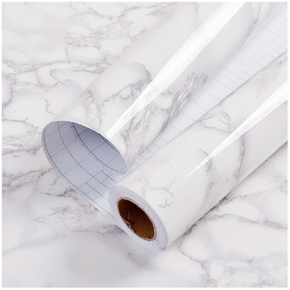 practicalWs Marble Paper Granite Gray/White Roll Kitchen Countertop Cabinet Furniture is Renovated Thick PVC Easy to Remove Without Leaving Glue Upgrade 17.71" x 196.8" - Medaid International