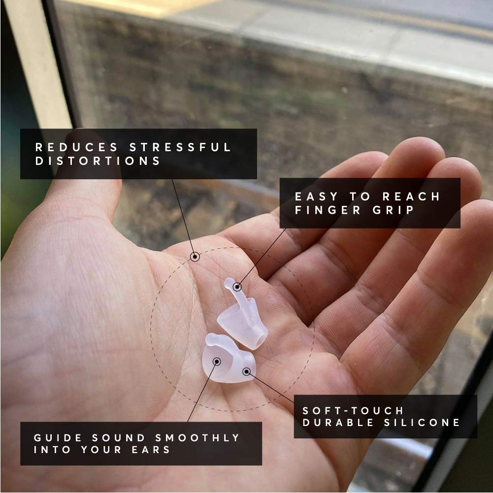 Flare Calmer – Ear Plugs Alternative – Reduce Annoying Noises Without Blocking Sound – Soft Reusable Silicone - Translucent - Medaid International