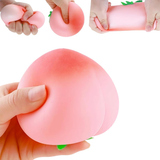 2 Pcs Fruit Squishy,Juicy Peach Squishy,Fidget Stress Relief Realistic Squeeze Toy, Anxiety Sensory Stress Squishy Hand Toys, Soft Simulation Fruit Stress Relief Balls