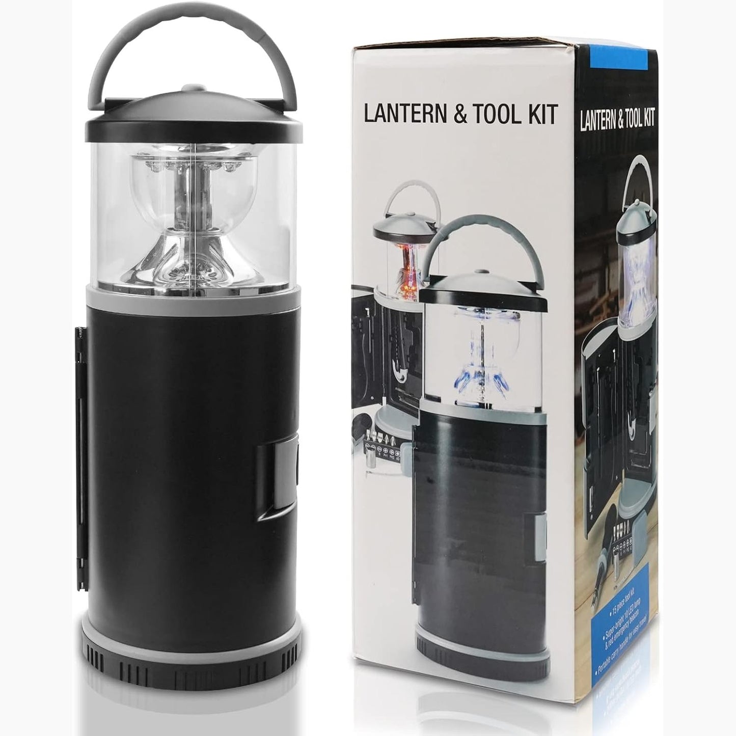 BIGTREE 2 in 1 LED Camping Tool Torch with Screwdriver Set 17 Pieces Tool Household Outdoor Emergency Light Bright Portable Lamp Hardware Tool Set (Camping Light)