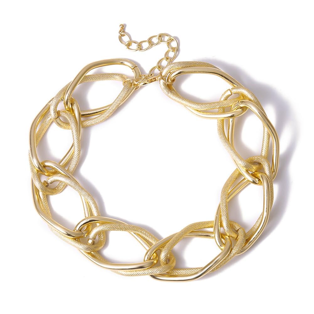 KASTWAVE Stylish 18K Gold Chunky Choker Necklace for Women & Girls - Perfect Costume Accessory & Jewelry Gift