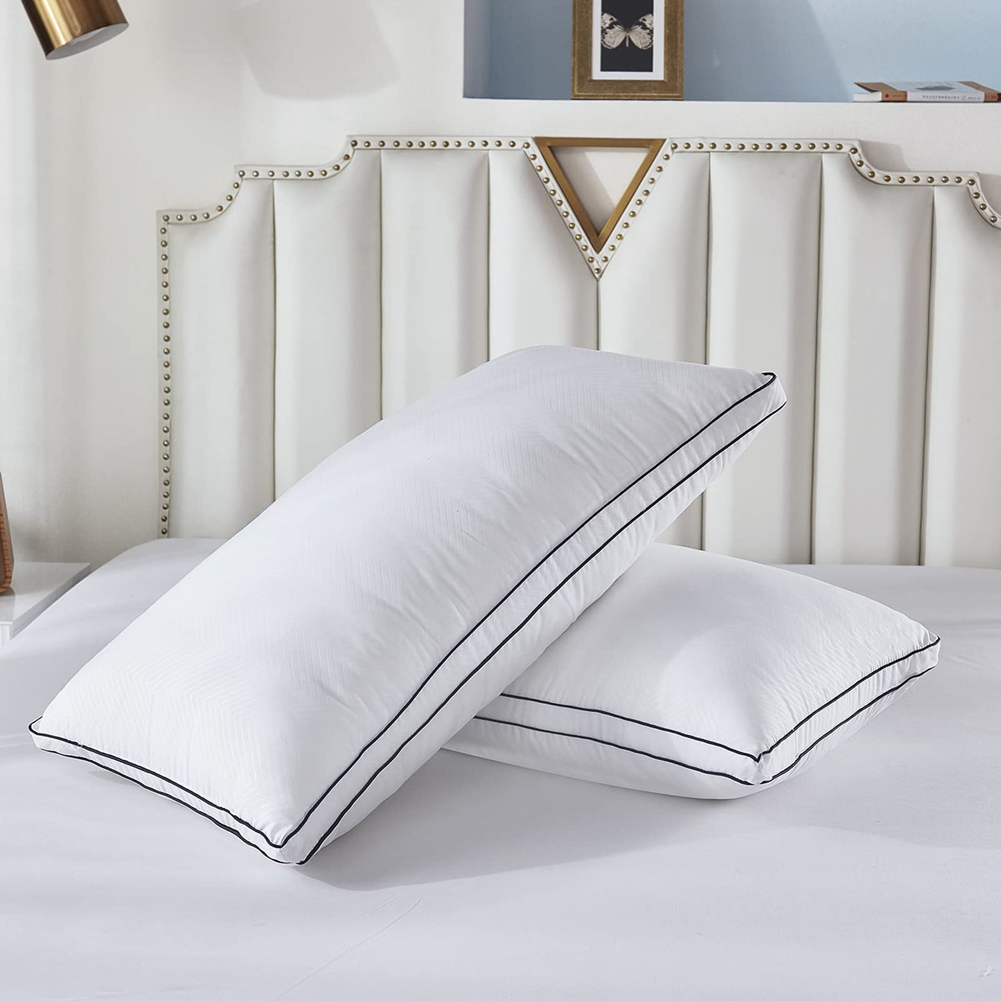 Gehannah Bed Pillows for Sleeping, Luxury Plush Soft Pillow with Home and Hotel, Breathable Microfiber Cover Skin-Friendly Pillows for Side Back Sleepers - Medaid International