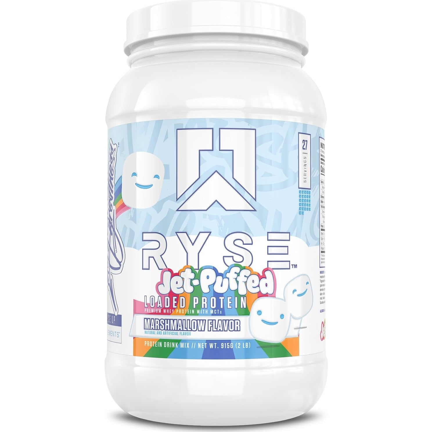 RYSE Loaded Protein Powder - Jet-Puffed Marshmallow - 25g Whey Protein Isolate & Concentrate with Prebiotic Fiber & MCTs - Low Carb, Low Sugar, Digestive-Friendly - 27 Servings / 2 lb Tub - Medaid International