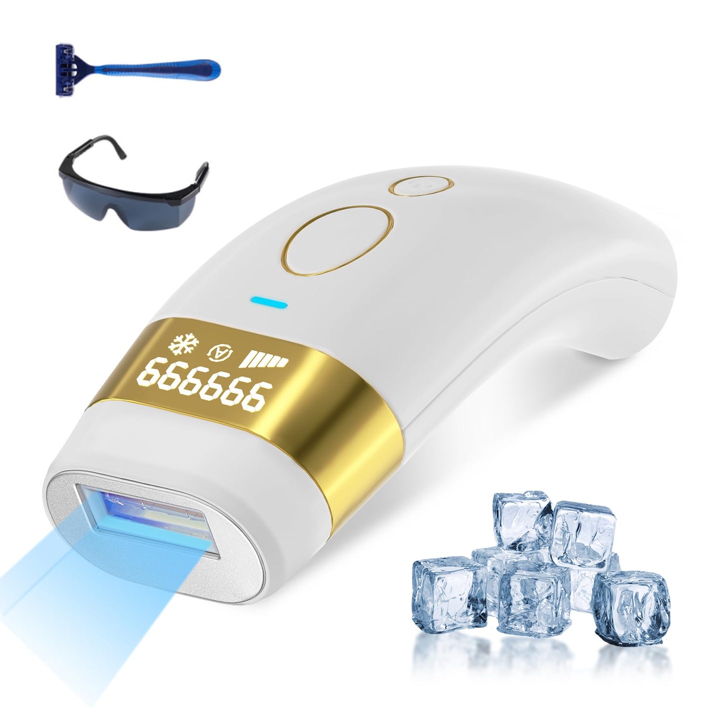 Laser Hair Removal with Ice Cooling for Women and Men 999,999 Flashes IPL Hair Remover Device 5 Adjustable Levels for Legs Underarm Arm Face Body, Corded - Medaid International