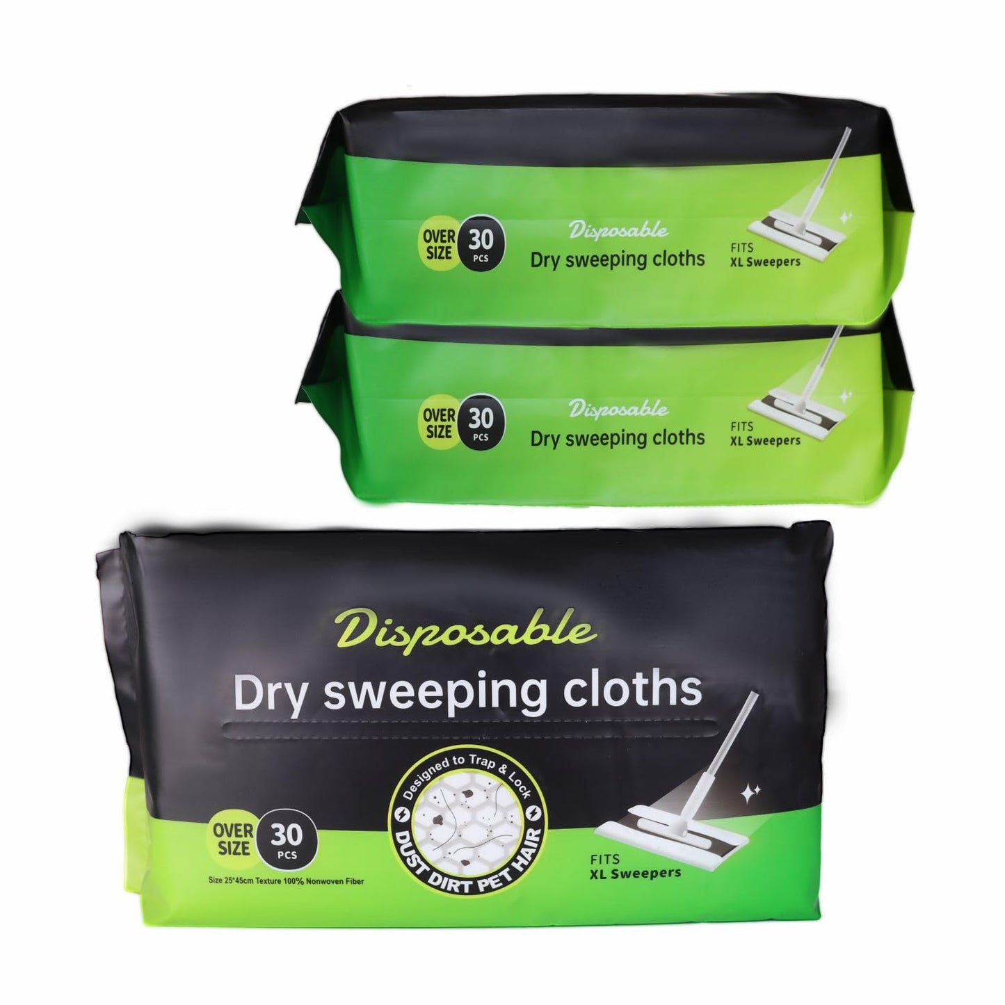 JEBBLAS 90Pack Disposable Mop Cloths Dry Floor Sweeping Pads for XL Sweeper Dry Mop Pads 9.84x17.32 inch after Upgrade - Medaid International
