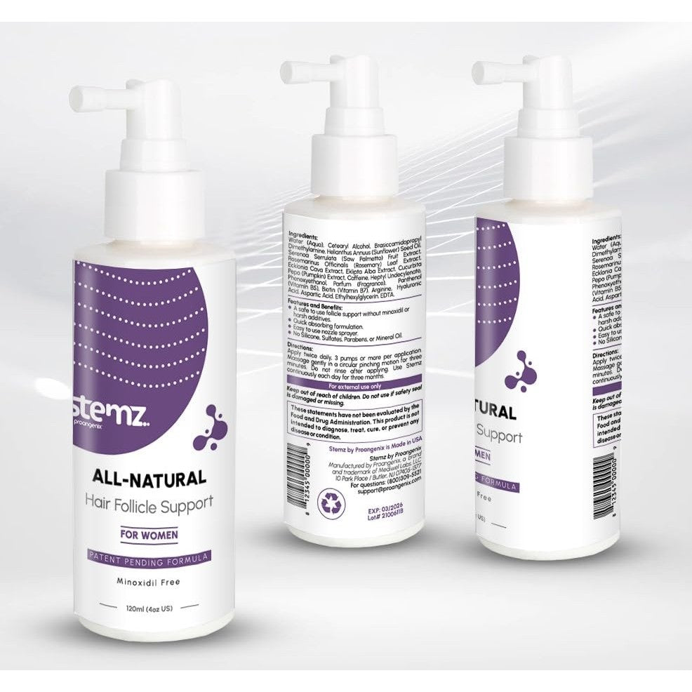 Stemz for Women - Hair Follicle Stimulator - Natural Alternative to Minoxidil and Hair Growth Oil - Sea Moss Peptides to Support Hair Growth - Delivers Results in 90 Days - Medaid International