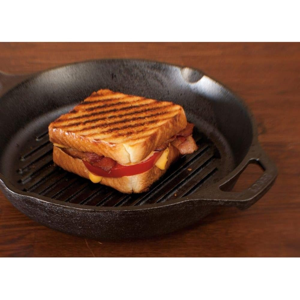 Lodge Pre-Seasoned Round Grill Pan Round, Cast Iron, Black - 26 cm/ 10.25 inch - Medaid International