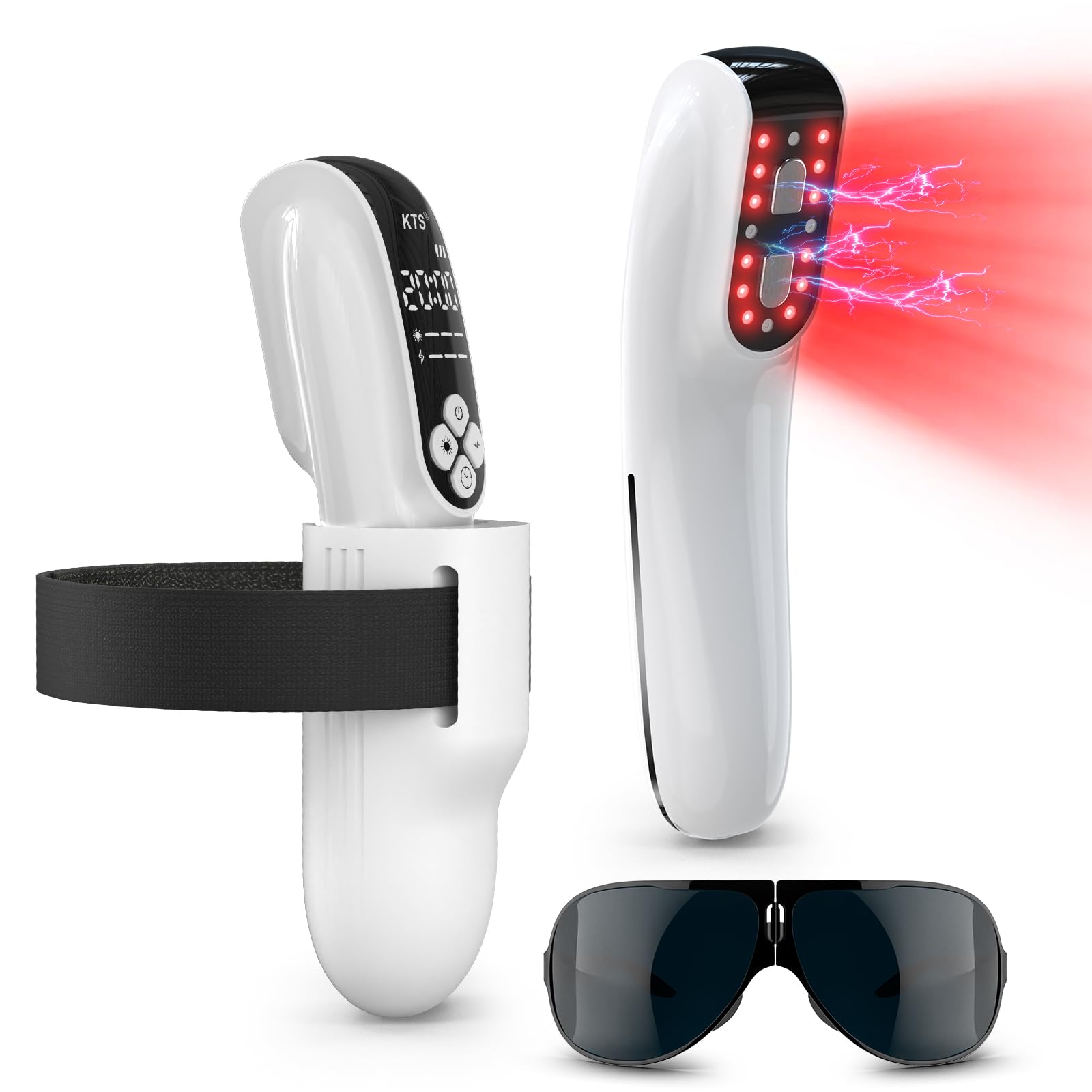 Cold Laser Therapy Device, KTS Upgrade 2-in-1 Infrared Light Therapy for Body Pain Relief, Deep Tissue Relieve Pain, Joint and Muscle Care Fast Recovery (4 * 808nm+12 * 650nm) - Medaid International